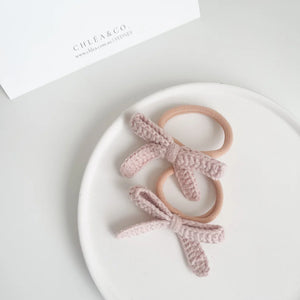 Crochet Dainty Bow Bobbles - Set of 2