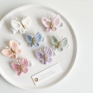 Crochet Hair Clips - Maisie Butterfly