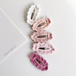 Crochet Hair Clips - Petite Clip - Assorted Colours