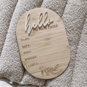 3D Rounded Birth Announcement Plaque
