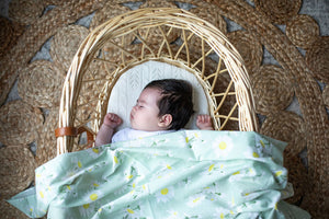 Muslin Wrap & Pram Clips Set - Daisy