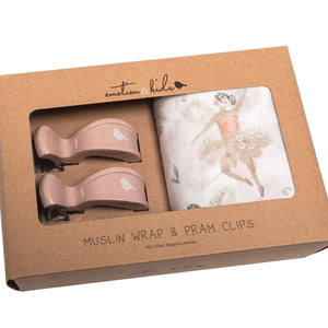 Muslin Wrap & Pram Clips Set - Fairy