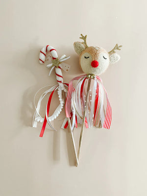 Felt Christmas 2023 - Christmas Reindeer Wand - Red Nose