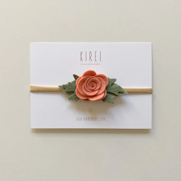 Felt Rose Headband - Dusty Pink