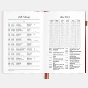 2026 Planner - A5 Vertical - Burgundy Stripe