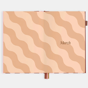 2026 Planner - A5 Vertical - Burgundy Stripe