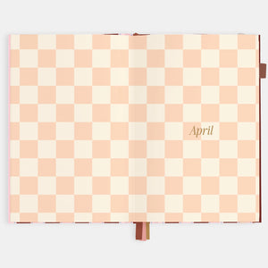 2026 Planner - A5 Vertical - Burgundy Stripe