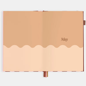 2026 Planner - A5 Vertical - Burgundy Stripe