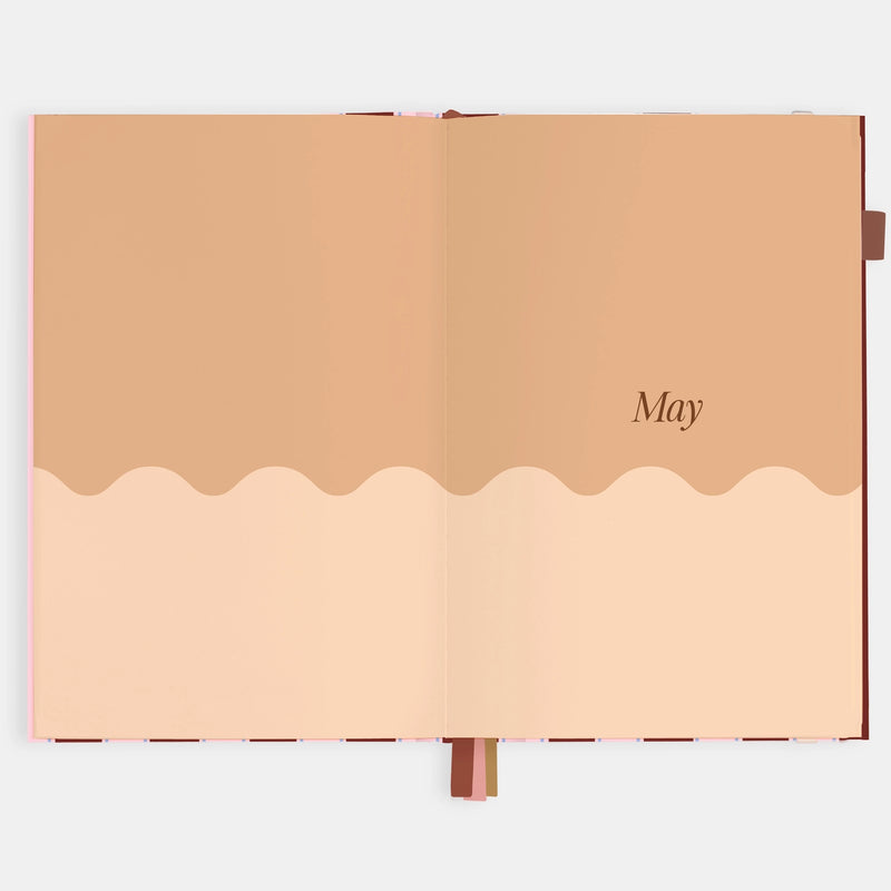 2026 Planner - A5 Vertical - Burgundy Stripe