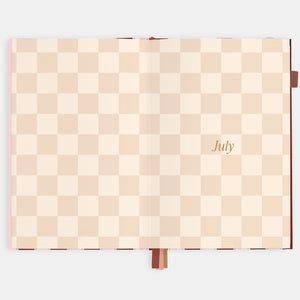 2026 Planner - A5 Vertical - Burgundy Stripe