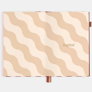 2026 Planner - A5 Vertical - Burgundy Stripe