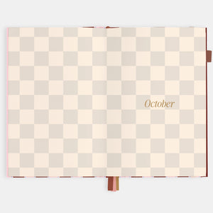 2026 Planner - A5 Vertical - Burgundy Stripe