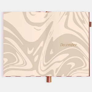 2026 Planner - A5 Vertical - Burgundy Stripe