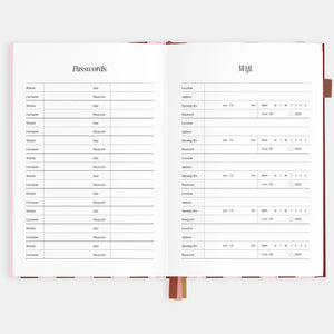 2026 Planner - A5 Vertical - Burgundy Stripe