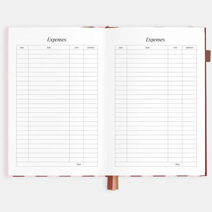 2026 Planner - A5 Vertical - Burgundy Stripe