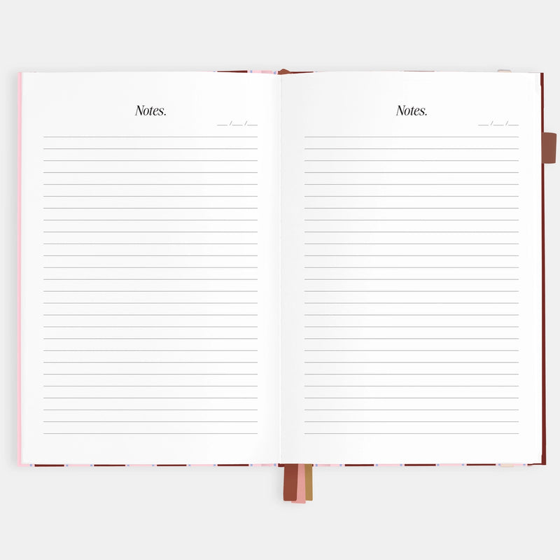 2026 Planner - A5 Vertical - Burgundy Stripe