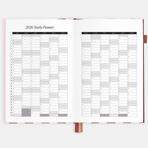 2026 Planner - A5 Vertical - Burgundy Stripe