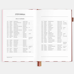 2026 Planner - A5 Vertical - Burgundy Stripe