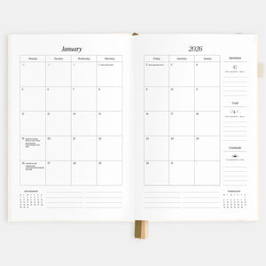 2026 Planner - A5 Vertical - Creme