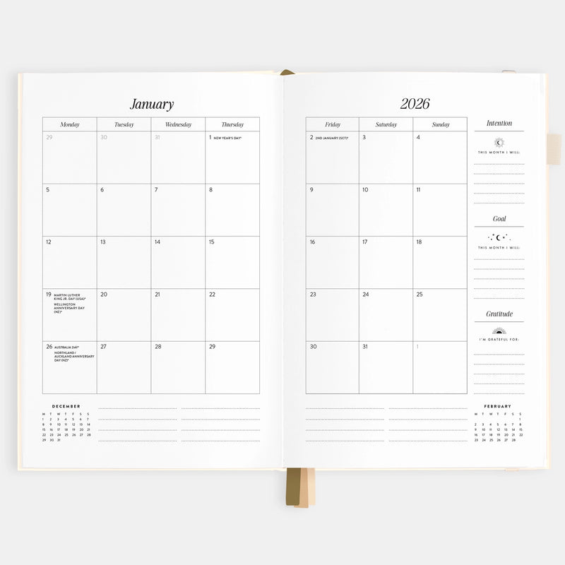 2026 Planner - A5 Vertical - Creme
