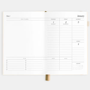 2026 Planner - A5 Vertical - Creme