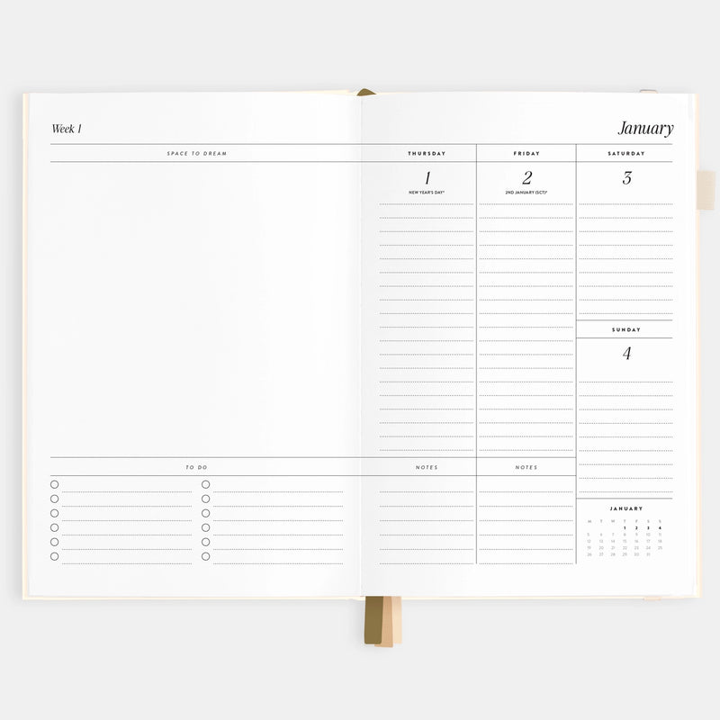2026 Planner - A5 Vertical - Creme