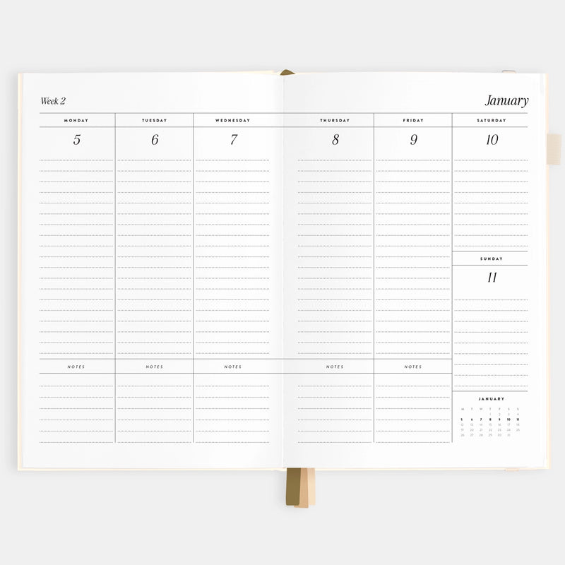 2026 Planner - A5 Vertical - Creme