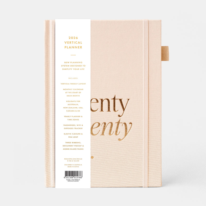 2026 Planner - A5 Vertical - Creme