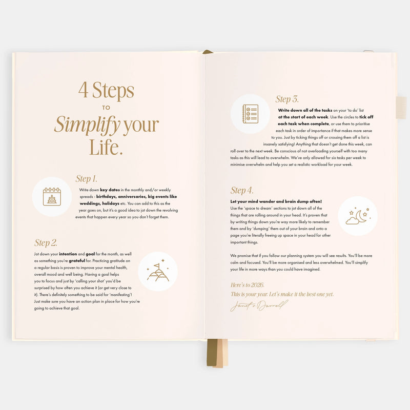 2026 Planner - A5 Vertical - Creme