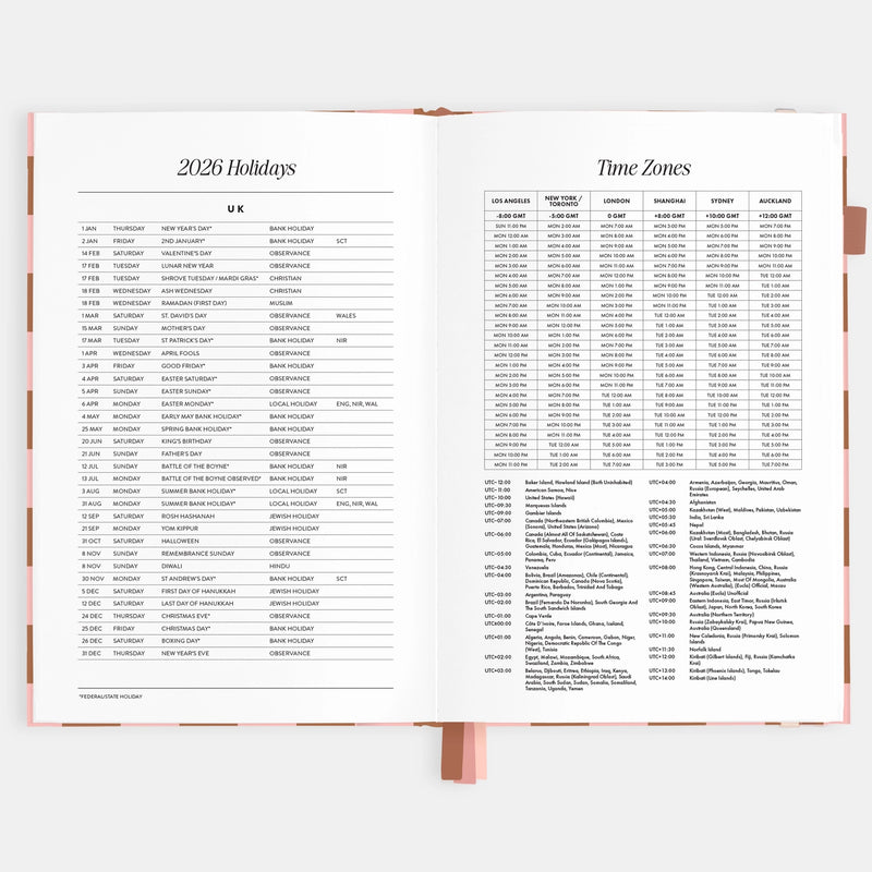 2026 Planner - A5 Vertical - Rose Check