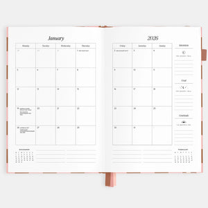 2026 Planner - A5 Vertical - Rose Check