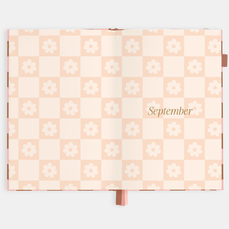 2026 Planner - A5 Vertical - Rose Check