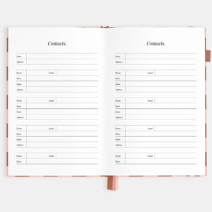 2026 Planner - A5 Vertical - Rose Check