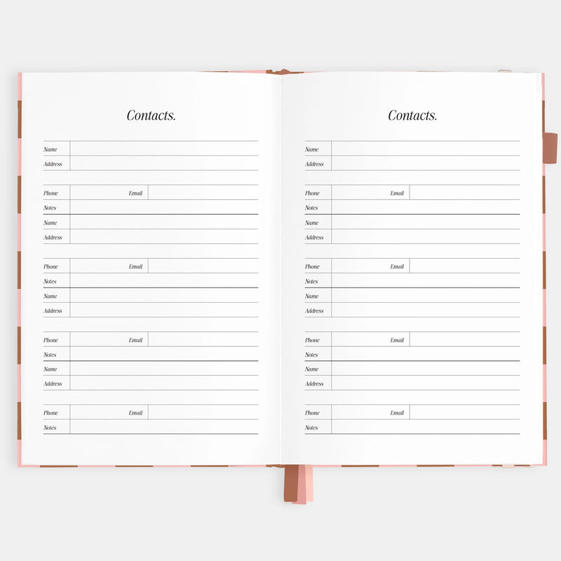 2026 Planner - A5 Vertical - Rose Check