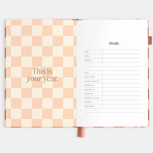 2026 Planner - A5 Vertical - Rose Check