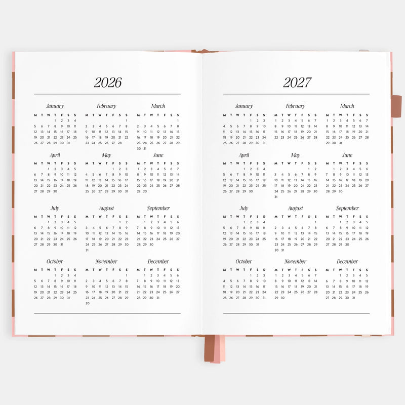2026 Planner - A5 Vertical - Rose Check