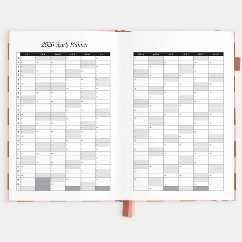 2026 Planner - A5 Vertical - Rose Check