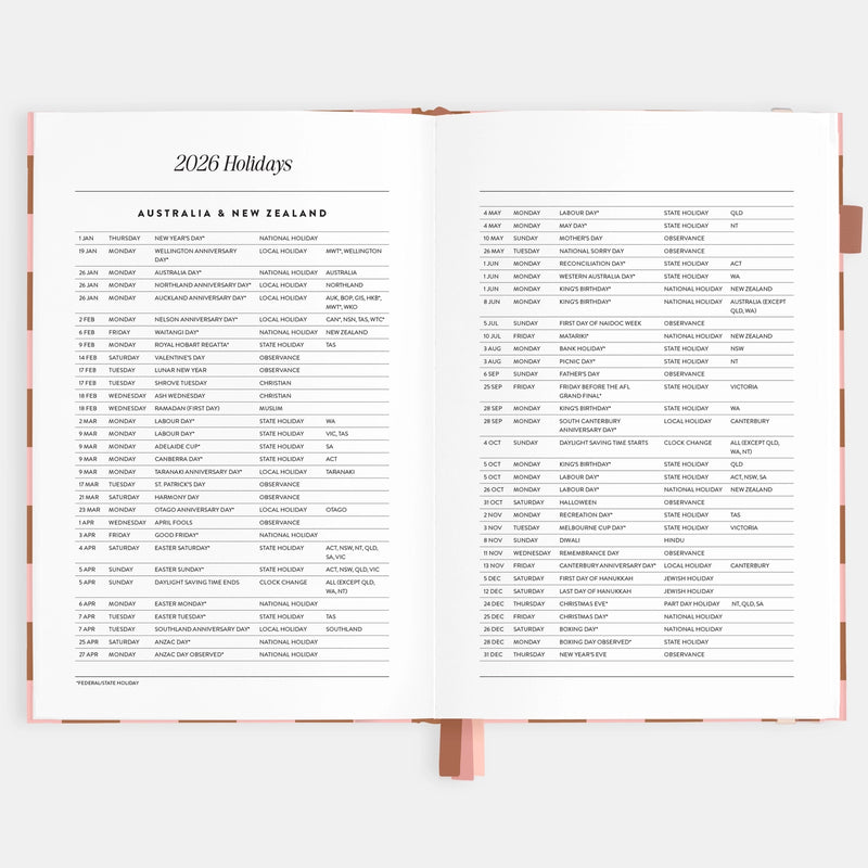 2026 Planner - A5 Vertical - Rose Check