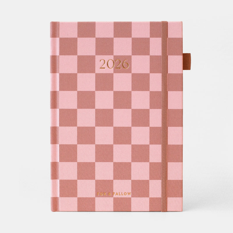 2026 Planner - A5 Vertical - Rose Check