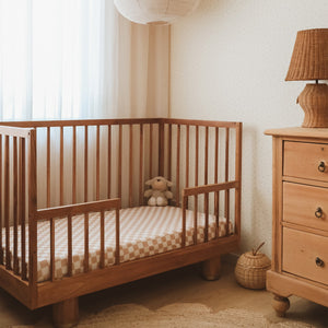 Organic Nursery Linen - Caramel Check