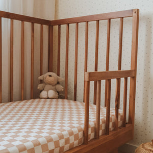 Organic Nursery Linen - Caramel Check