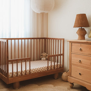Organic Nursery Linen - Caramel Check