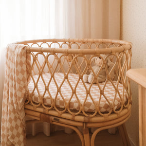 Organic Nursery Linen - Caramel Check