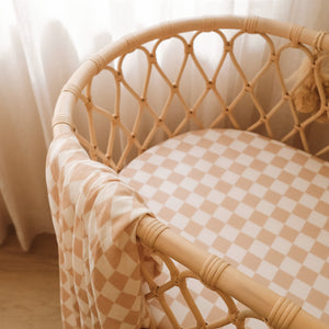 Organic Nursery Linen - Caramel Check
