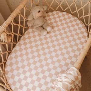 Organic Nursery Linen - Caramel Check