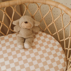 Organic Nursery Linen - Caramel Check