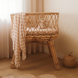 Organic Nursery Linen - Caramel Check