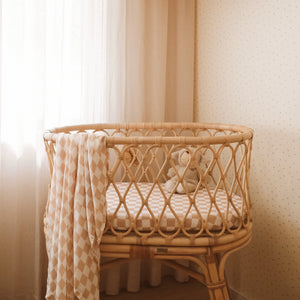 Organic Nursery Linen - Caramel Check