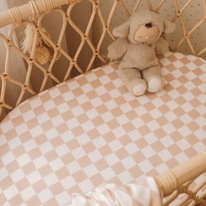 Organic Nursery Linen - Caramel Check