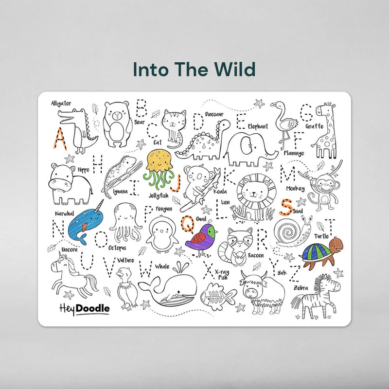 Hey Doodle - 'Into the Wild' ABC Colouring & Doodle Mat